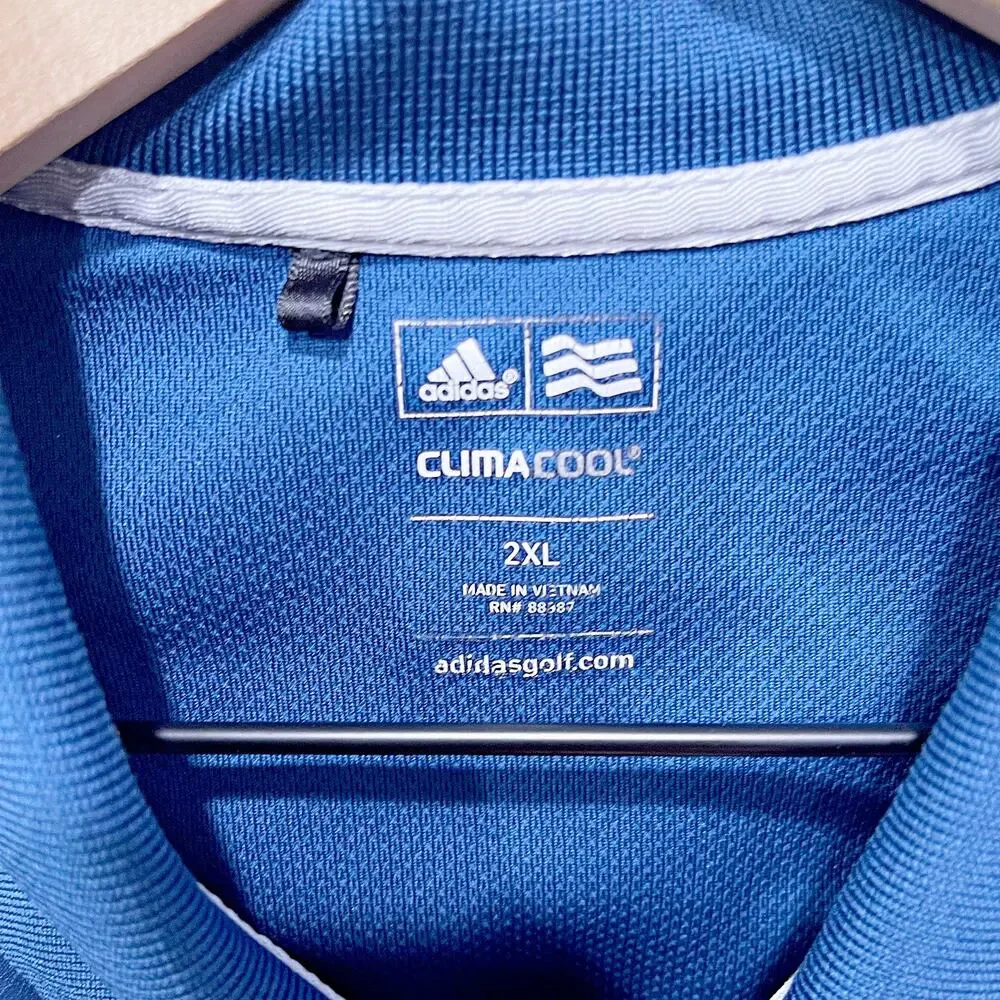 Adidas Country Club Performance Golf Polo Shirt Blue Climacool Mens XXL 2XL